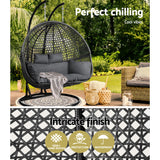 NNEDSZ Outdoor Double Hanging Swing Chair - Black