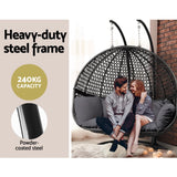 NNEDSZ Outdoor Double Hanging Swing Chair - Black