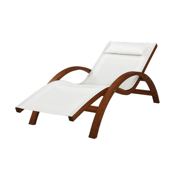 NNEDSZ Outdoor Wooden Sun Lounge Setting Day Bed Chair Garden Patio Furniture