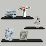 NNEDPE 3pcs Wall Floating Shelf Set Bookshelf Shop Display Black