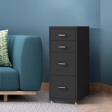 NNEIDS 4 Tiers Steel Orgainer Metal File Cabinet With Drawers Office Furniture Black