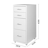 NNEIDS 4 Tiers Steel Orgainer Metal File Cabinet With Drawers Office Furniture White