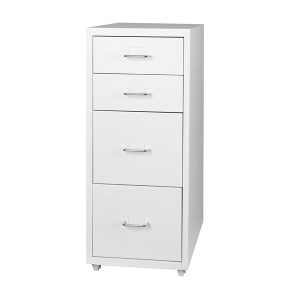 NNEIDS 4 Tiers Steel Orgainer Metal File Cabinet With Drawers Office Furniture White