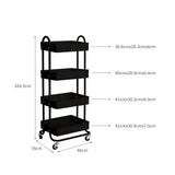 NNEIDS 4 Tiers Kitchen Trolley Cart Steel Storage Rack Shelf Organiser Black