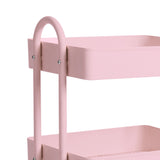 NNEIDS 4 Tiers Kitchen Trolley Cart Steel Storage Rack Shelf Organiser Pink