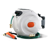 NNEDSZ Retractable Hose Reel 30M Garden Water Brass Spray Gun Auto Rewind