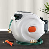 NNEDSZ Retractable Hose Reel 30M Garden Water Brass Spray Gun Auto Rewind