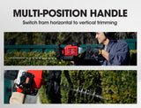 NNEMB 24cc 2-Stroke Petrol Hedge Trimmer-TruSharp Blade-Swivel Handle