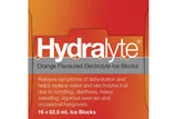 NNEKG Hydralyte Electrolyte Ice Block Orange x 16 Pack of 8