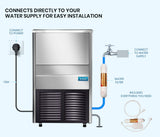 NNEMB IM-75L Commercial Ice Machine Maker-Automatic-45kg/24 hr-Undercounter-Stainless Steel