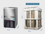 NNEMB IM-75L Commercial Ice Machine Maker-Automatic-45kg/24 hr-Undercounter-Stainless Steel