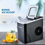 NNEMB 2L Portable Ice Cube Maker Machine Automatic with Control Panel-Black