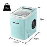 NNEMB 2L Portable Ice Cube Maker Machine Automatic with Control Panel-Green