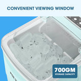 NNEMB 2L Portable Ice Cube Maker Machine Automatic with Control Panel-Green