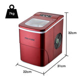 NNEMB 2L Portable Ice Cube Maker Machine Automatic with Control Panel-Red