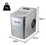 NNEMB 2L Portable Ice Cube Maker Machine Automatic with Control Panel-Silver