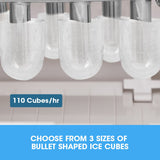 NNEMB 3.2L Portable Ice Cube Maker Machine Automiatic with Control Panel-Silver