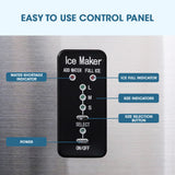 NNEMB 3.2L Portable Ice Cube Maker Machine Automiatic with Control Panel-Silver