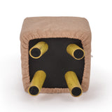 NNEDPE Luxury Chic Wooden Footstool Ottoman Beige