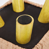 NNEDPE Luxury Chic Wooden Footstool Ottoman Beige