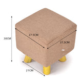 NNEDPE Luxury Chic Wooden Footstool Ottoman Beige