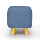 NNEDPE Luxury Chic Wooden Footstool Ottoman Blue
