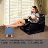 NNEDPE Luxury Chic Wooden Footstool Ottoman Blue
