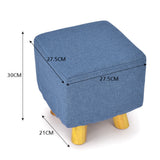 NNEDPE Luxury Chic Wooden Footstool Ottoman Blue