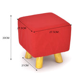 NNEDPE Luxury Chic Wooden Footstool Ottoman Red