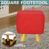 NNEDPE Luxury Chic Wooden Footstool Ottoman Red