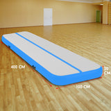 NNEDPE 4m x 1m Air Track Inflatable Gymnastics Tumbling Mat - Blue