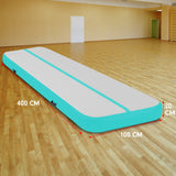 NNEDPE 4m x 1m Air Track Inflatable Gymnastics Tumbling Mat - Green