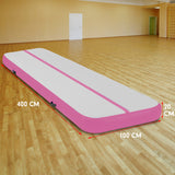 NNEDPE 4m x 1m Air Track Inflatable Gymnastics Tumbling Mat - Pink