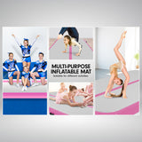 NNEDPE 6m x 1m Air Track Inflatable Gymnastics Tumbling Mat - Pink
