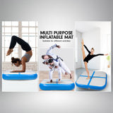 NNEDPE 1m Air Block Track Inflatable Gymnastics Tumbling Mat Airtrack - Blue