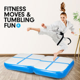 NNEDPE 1m Air Block Track Inflatable Gymnastics Tumbling Mat Airtrack - Blue