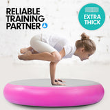 NNEDPE 1m Air Spot Round Inflatable Gymnastics Tumbling Mat with Pump - Pink