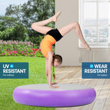NNEDPE 1m Air Track Spot Round Inflatable Gymnastics Tumbling Mat Purple