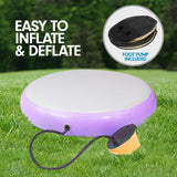 NNEDPE 1m Air Track Spot Round Inflatable Gymnastics Tumbling Mat Purple