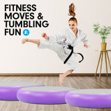 NNEDPE 1m Air Track Spot Round Inflatable Gymnastics Tumbling Mat Purple