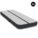 NNEDPE 3m x 1m Air Track Inflatable Tumbling Mat Gymnastics - Grey Black