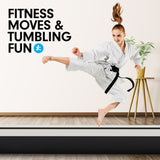 NNEDPE 3m x 1m Air Track Inflatable Tumbling Mat Gymnastics - Grey Black