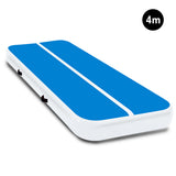 NNEDPE 4m x 1m Air Track Inflatable Tumbling Gymnastics Mat - Blue White