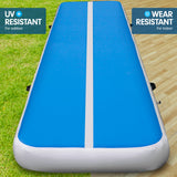 NNEDPE 4m x 1m Air Track Inflatable Tumbling Gymnastics Mat - Blue White