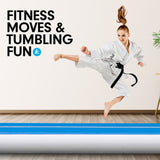 NNEDPE 4m x 1m Air Track Inflatable Tumbling Gymnastics Mat - Blue White