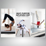 NNEDPE 4m x 1m Air Track Inflatable Tumbling Mat Gymnastics - Grey Black