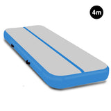 NNEDPE 4m x 2m Air Track Gymnastics Mat Tumbling Exercise - Grey Blue