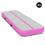 NNEDPE 4m x 2m Air Track Gymnastics Mat Tumbling Exercise - Grey Pink