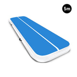 NNEDPE 5m x 1m Air Track Inflatable Tumbling Gymnastics Mat - Blue White