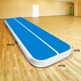 NNEDPE 6m x 1m Air Track Inflatable Tumbling Gymnastics Mat - Blue White